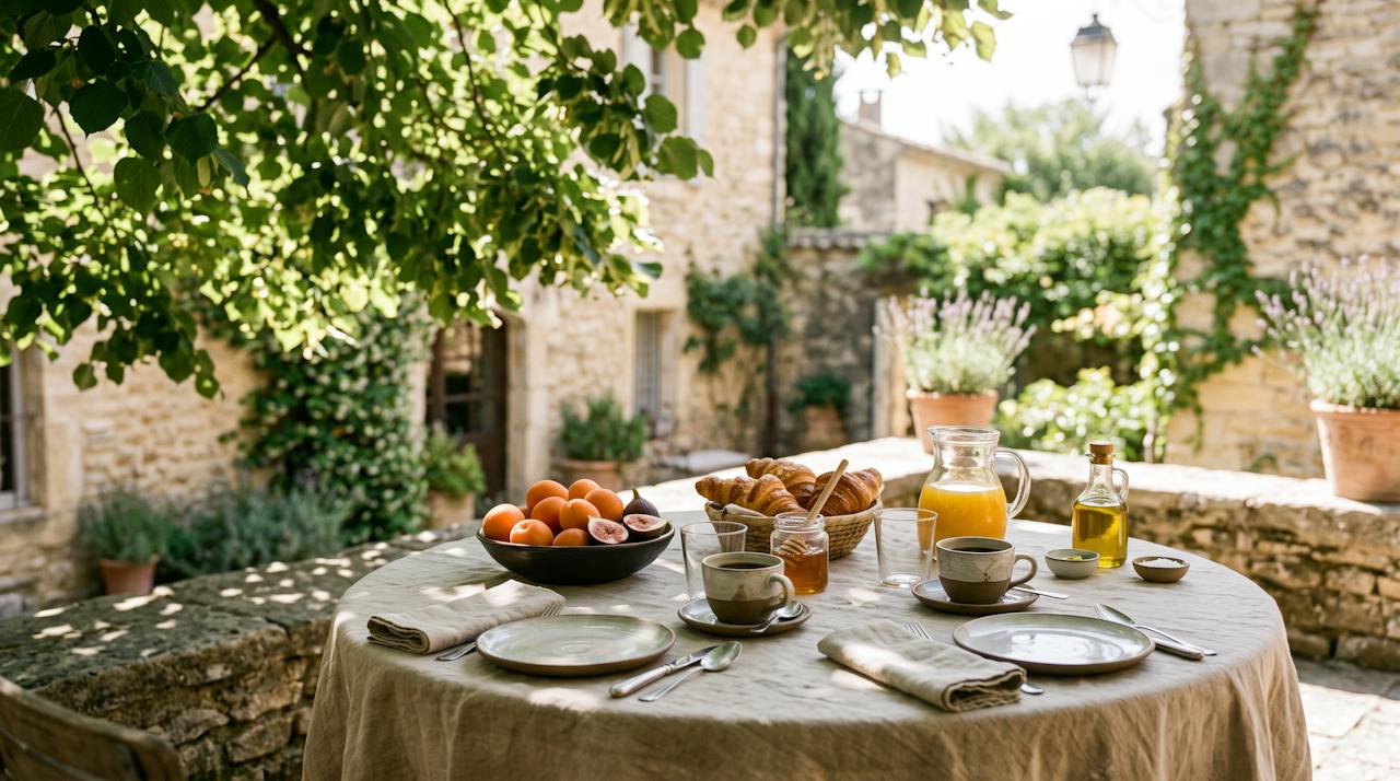 le petit-déjeuner sous le tilleul